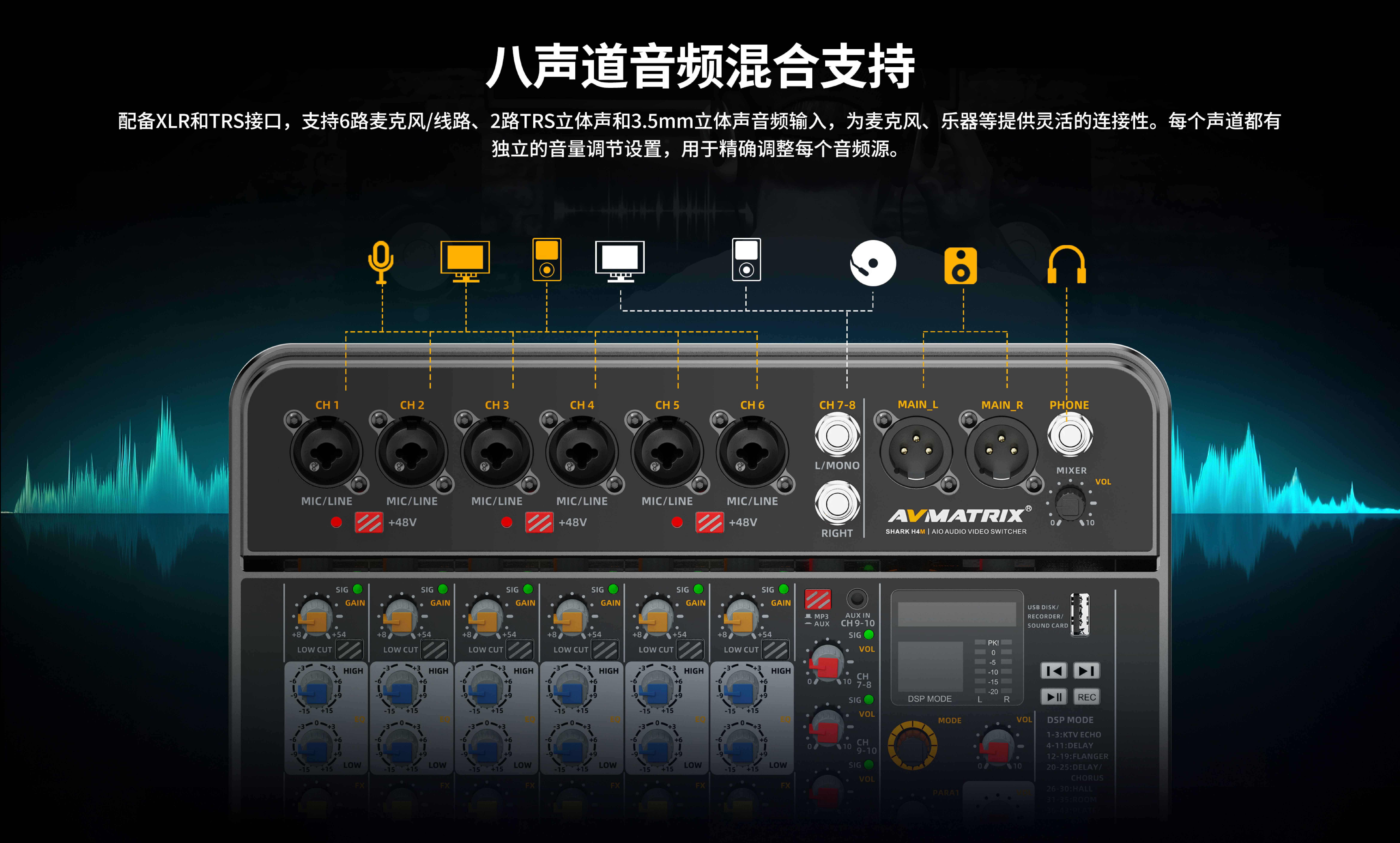 新品上市/迈拓斯黑蜂H4M S4M音视频一体新款直播切换台导播台