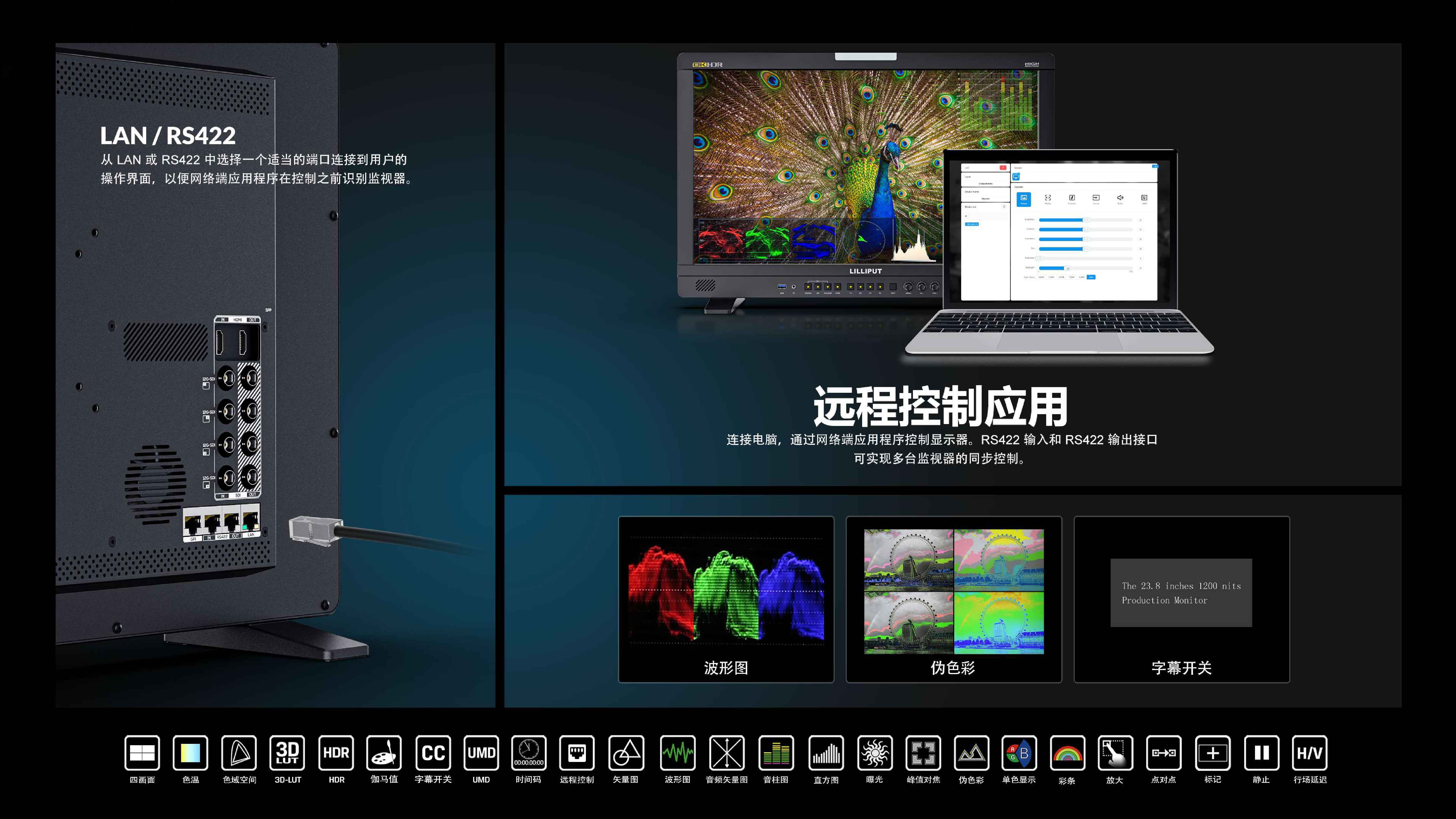 新品发布/利利普24寸专业8K视频后期制作监视器/监看/调色推介