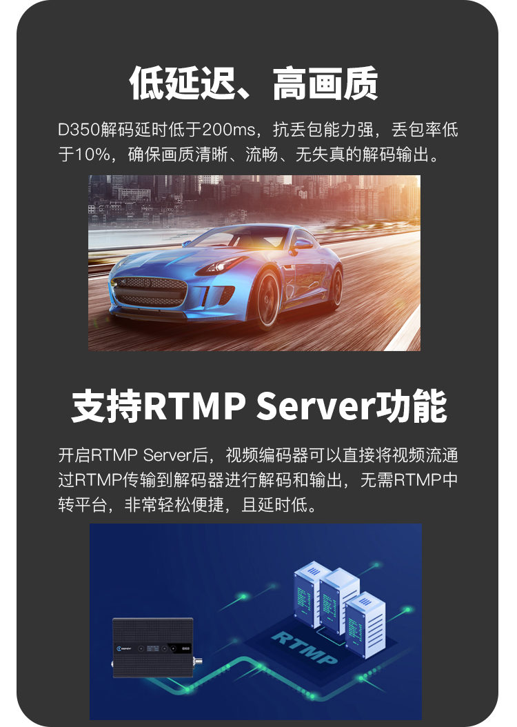 千视D350专业级多路解码器/超清4K画质/可将多路网路视频流解码输出为SDI和HDMI/支持语音通话/支持集中管理