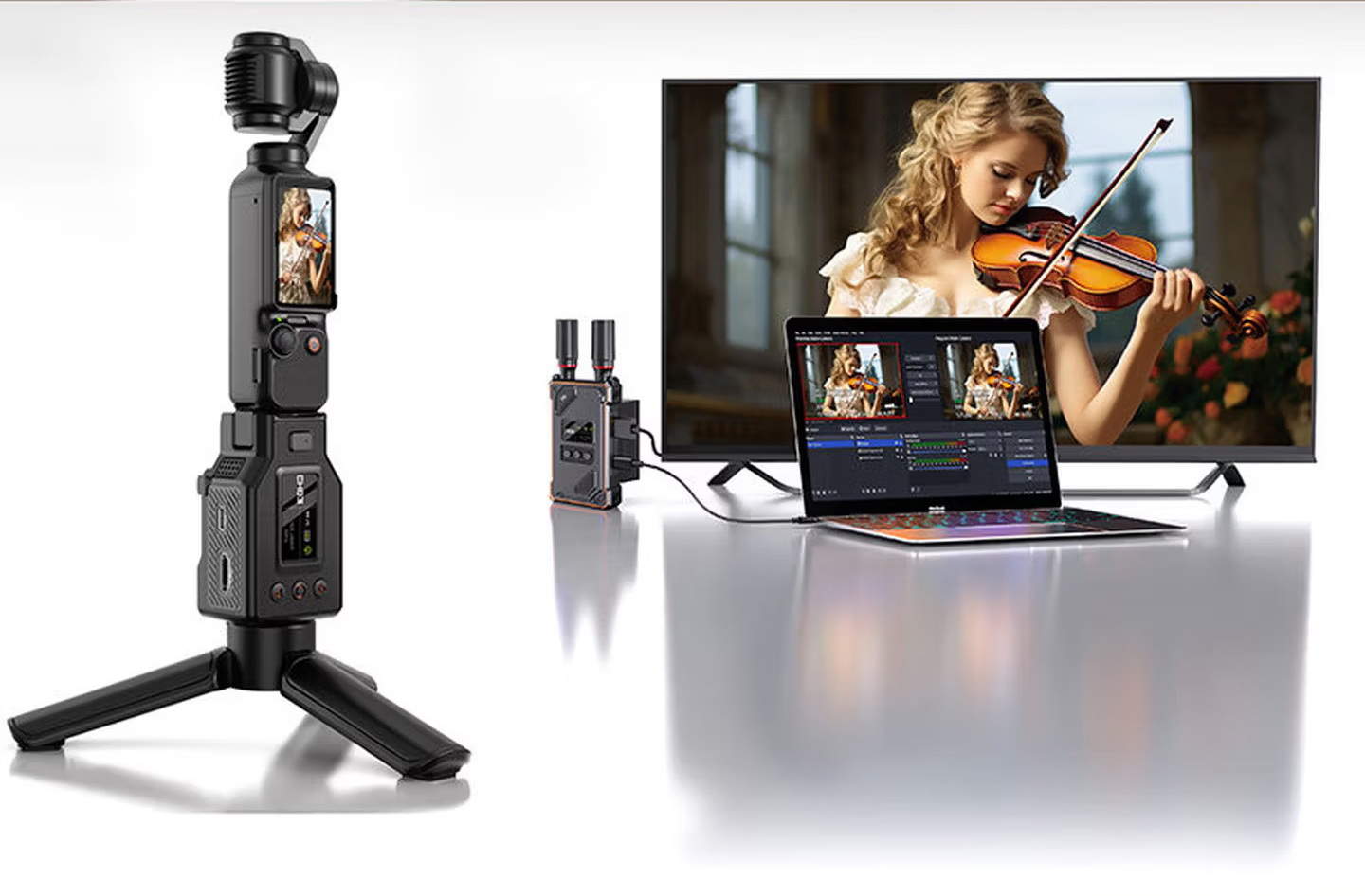 现货供应/大疆Pocket3专用图传/兼容摄像机HDMI发射/户外运动，便携机位，推介