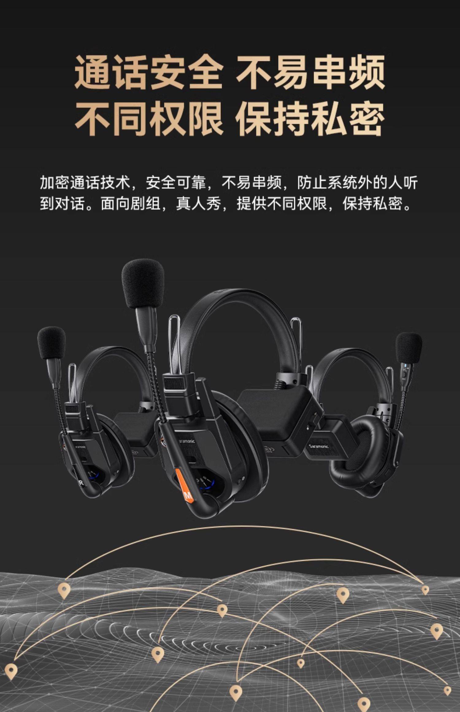 新品促销/枫笛WiTalk9头戴导播通话系统/500m多人远距离通话对讲一拖八套装