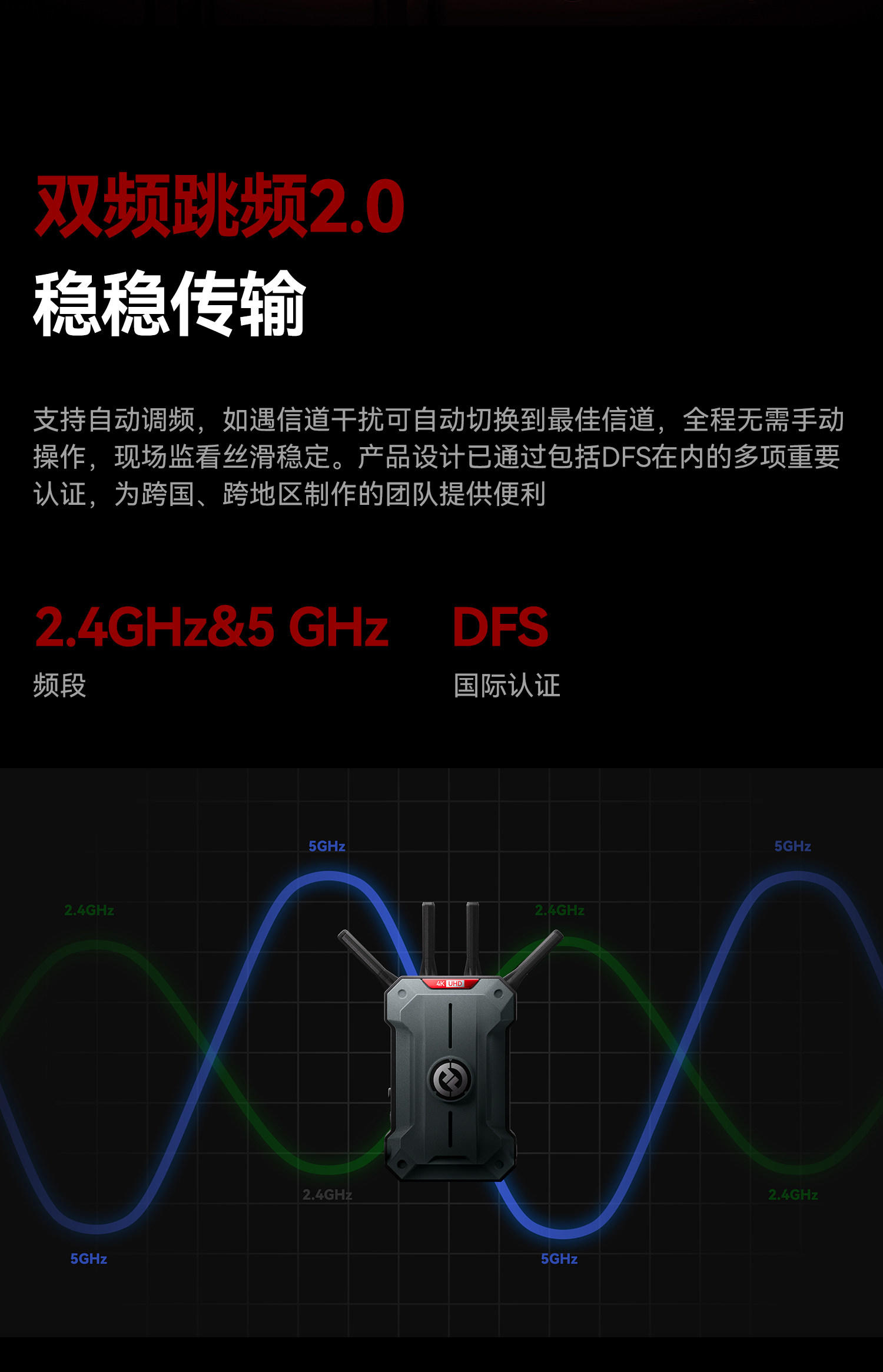 猛玛【重磅新品】极影ultra无线图传20ms延时4K60超清画质1500m传输距离1发20收旗舰图传 极影ultra【一发二收】