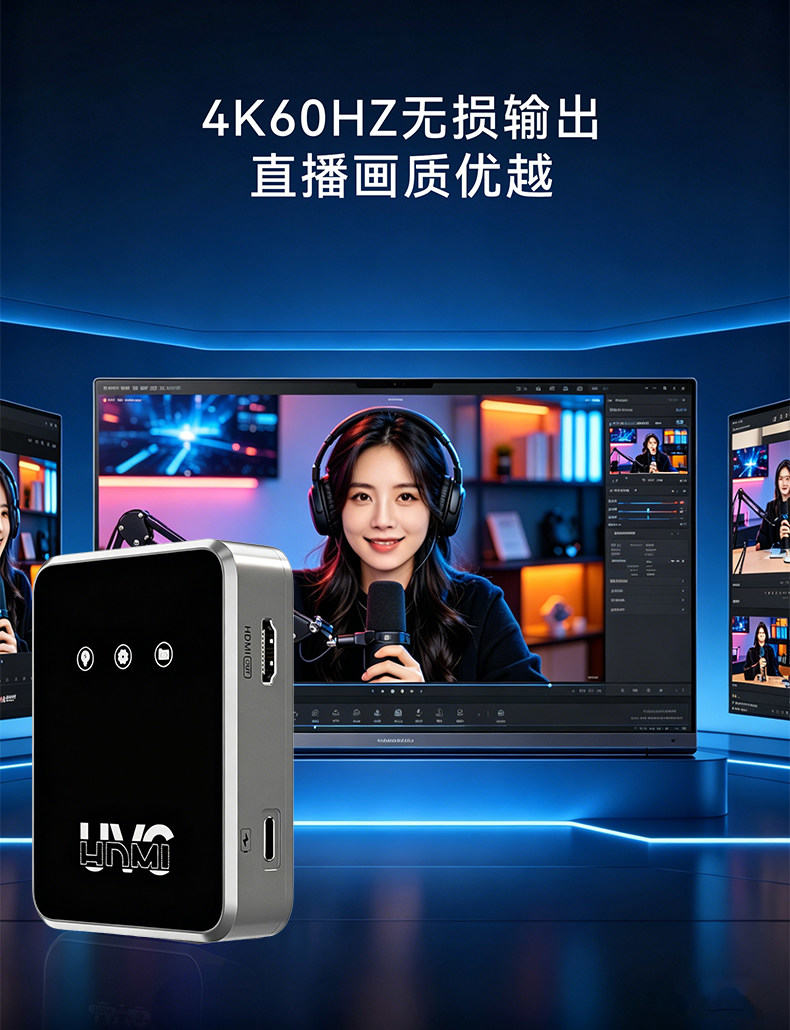 新品发布/支持大疆Pocket3/4稳定器/4K60帧/直播USB转换盒/UVC转HDMI转换器/视频音频同步转信号转接