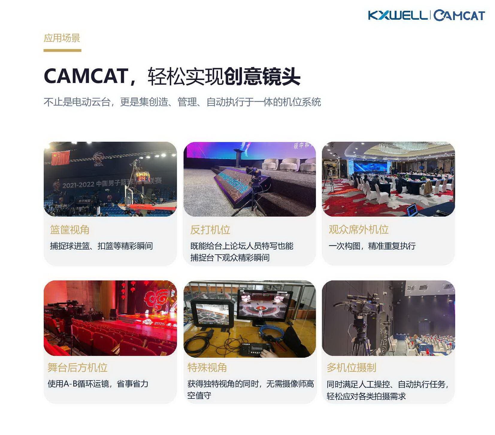 新品上市/第3代广电级智能云台系统/一控五多机位/精准丝滑控制云台姿态/预置位-FADE-轨迹-AB点/兼容多种机型等