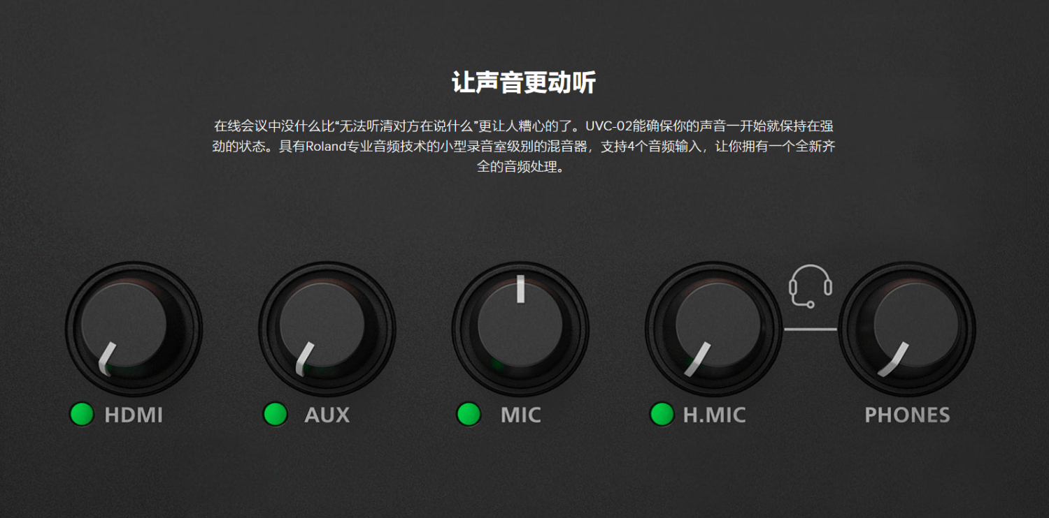 Roland罗兰UVC-02/HDMI直播/会议/音视频采集卡/回声抑制降噪/方便操控
