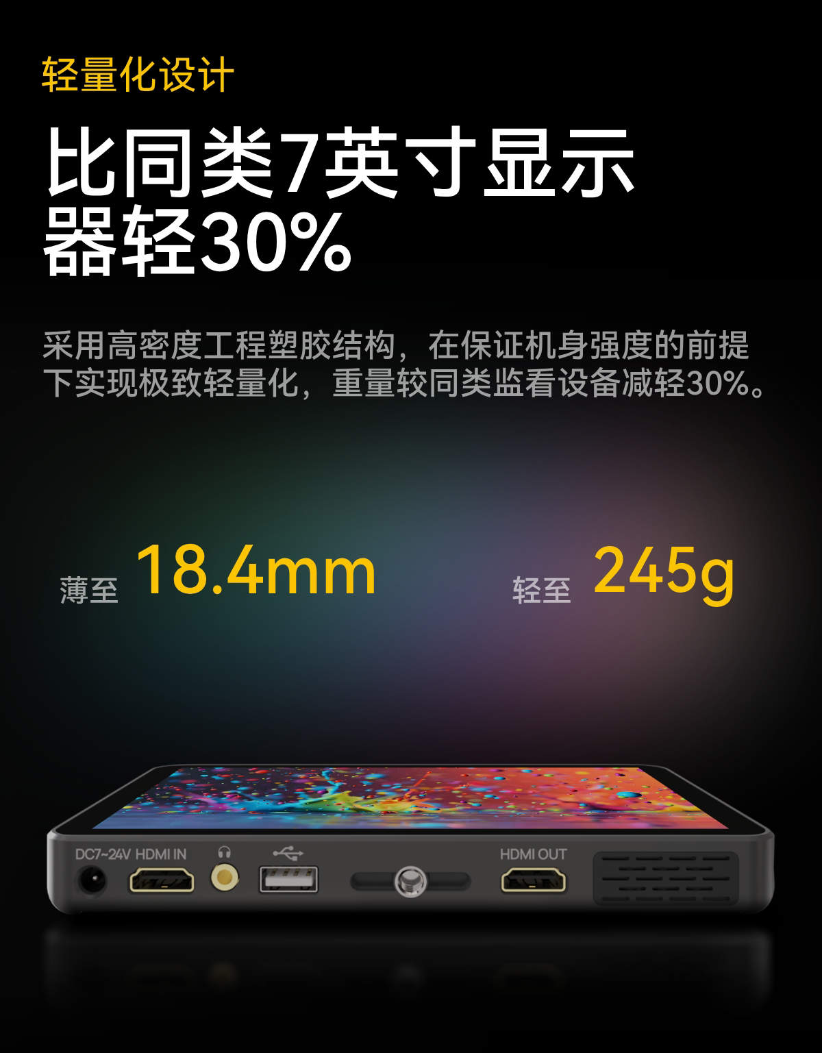 新品发布/艾肯LH7C高亮超采触控对焦七吋4K小型监视器