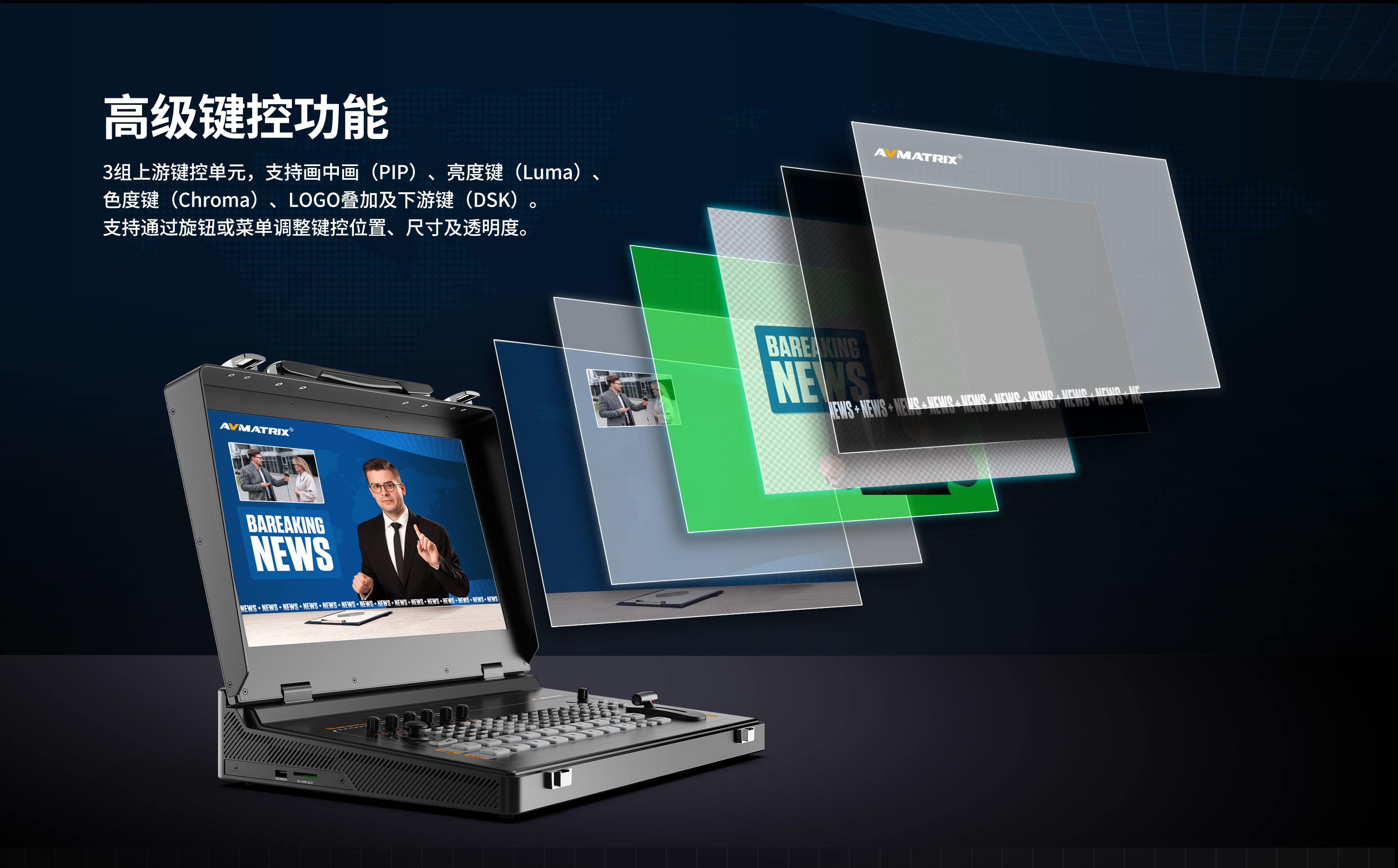新品发布/17.3寸迈拓斯蜂鸟S8X-8通道SDI/HDMI视频切换台