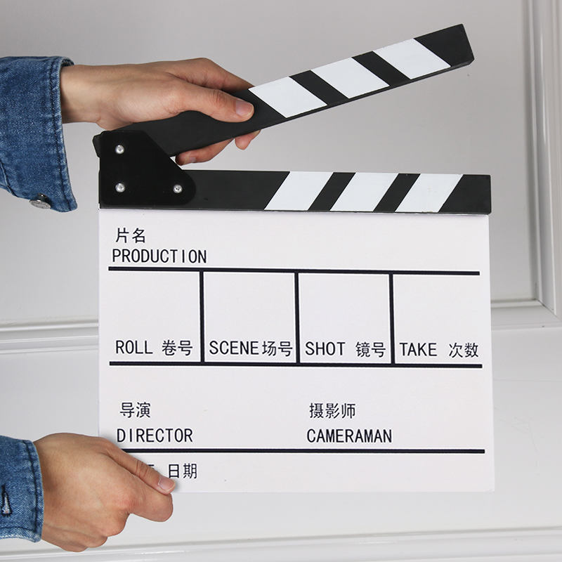 电影打板道具场记板开拍板导演板木质摄影网店拍照创意装饰品摆件