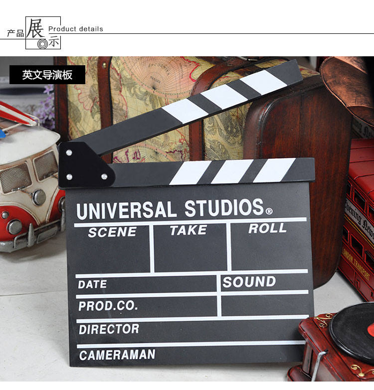 电影打板道具场记板开拍板导演板木质摄影网店拍照创意装饰品摆件