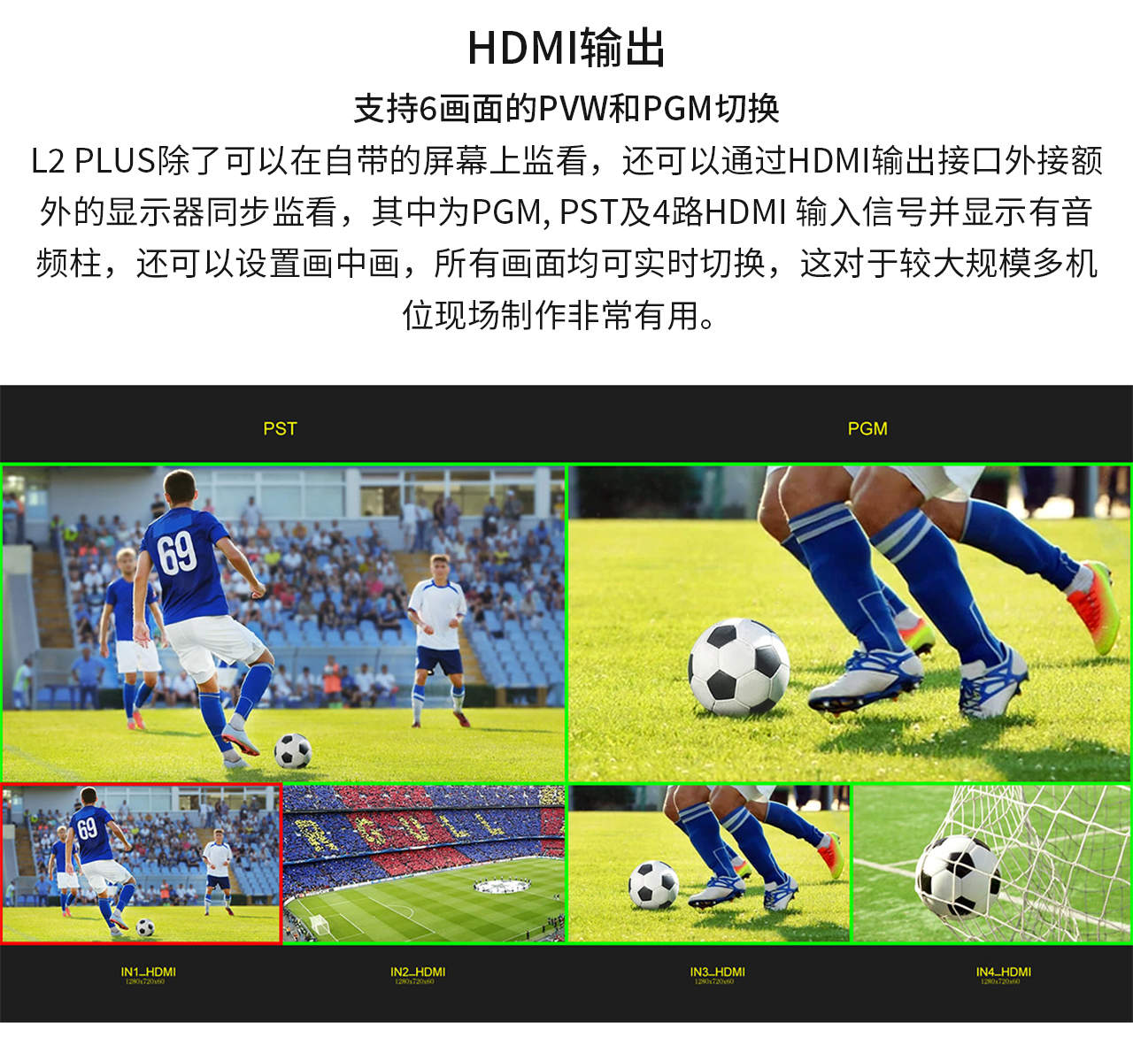 FEELWORLD富威德L2PLUS 5.5寸屏多机位流媒体直播导播台切换台