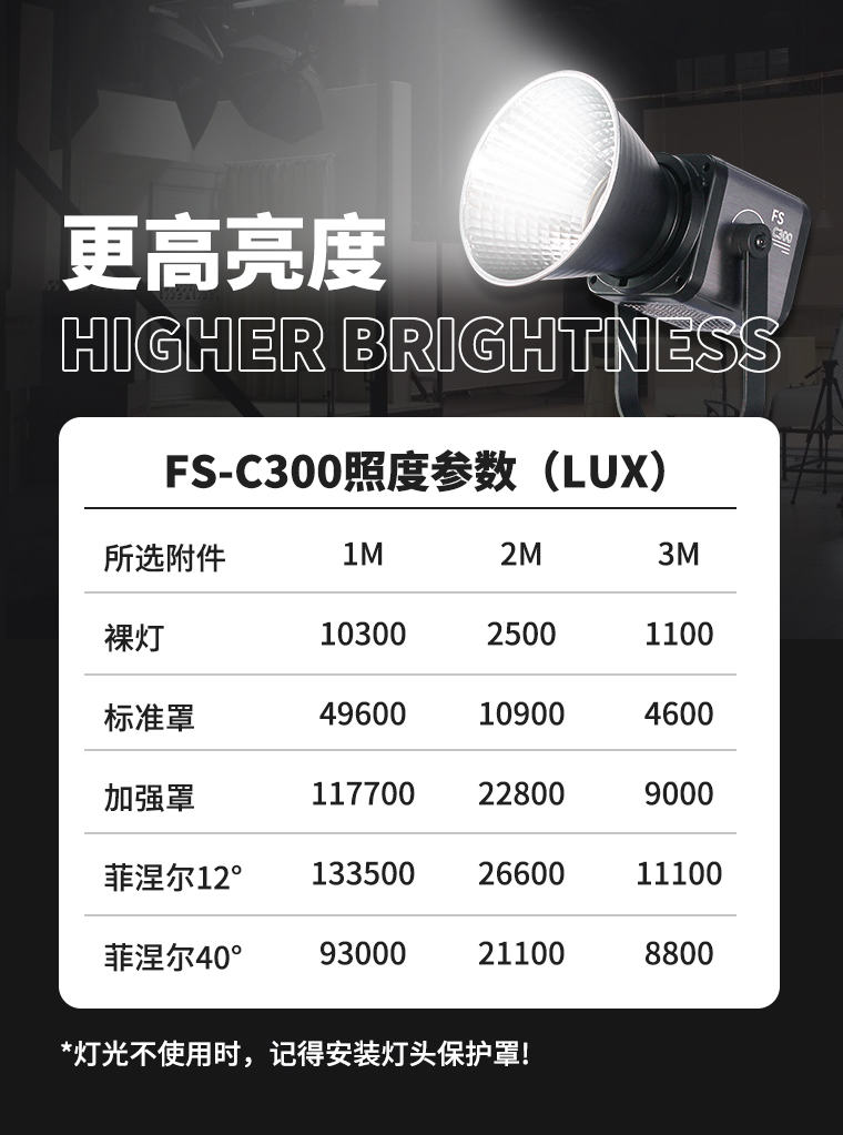 新品-凡赛FS-C300 高亮300W 专业直播影视灯性价比中的战斗机