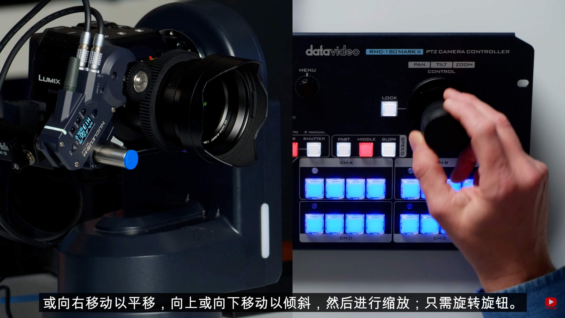 可适配摄像机/单反/微单的 PTZ 云台控制系统，电子跟焦器的解决方案非常棒！单反，微单的画质，镜头组，太丰富了！超级赞！！！