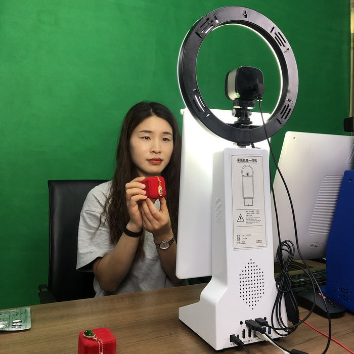 新款专业桌面直播一体机 高清屏幕/超清画质/带环形灯/可外界摄像头 抖音网红带货淘宝虚拟直播间全套设备