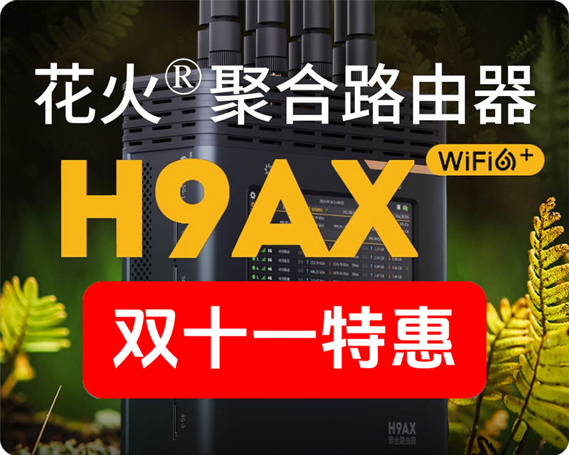 双11特惠/花火H9AX/3个5G+3个4G/WiFi6加持/升级外置天线,信号更强更稳定
